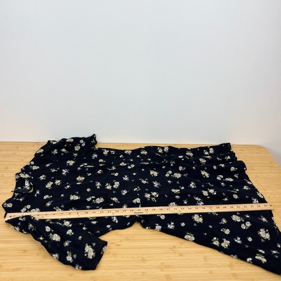 Reformation Maylin Black Daisy Floral Mini Dress Puff Sleeve 12 Cottagecore - Picture 6 of 15